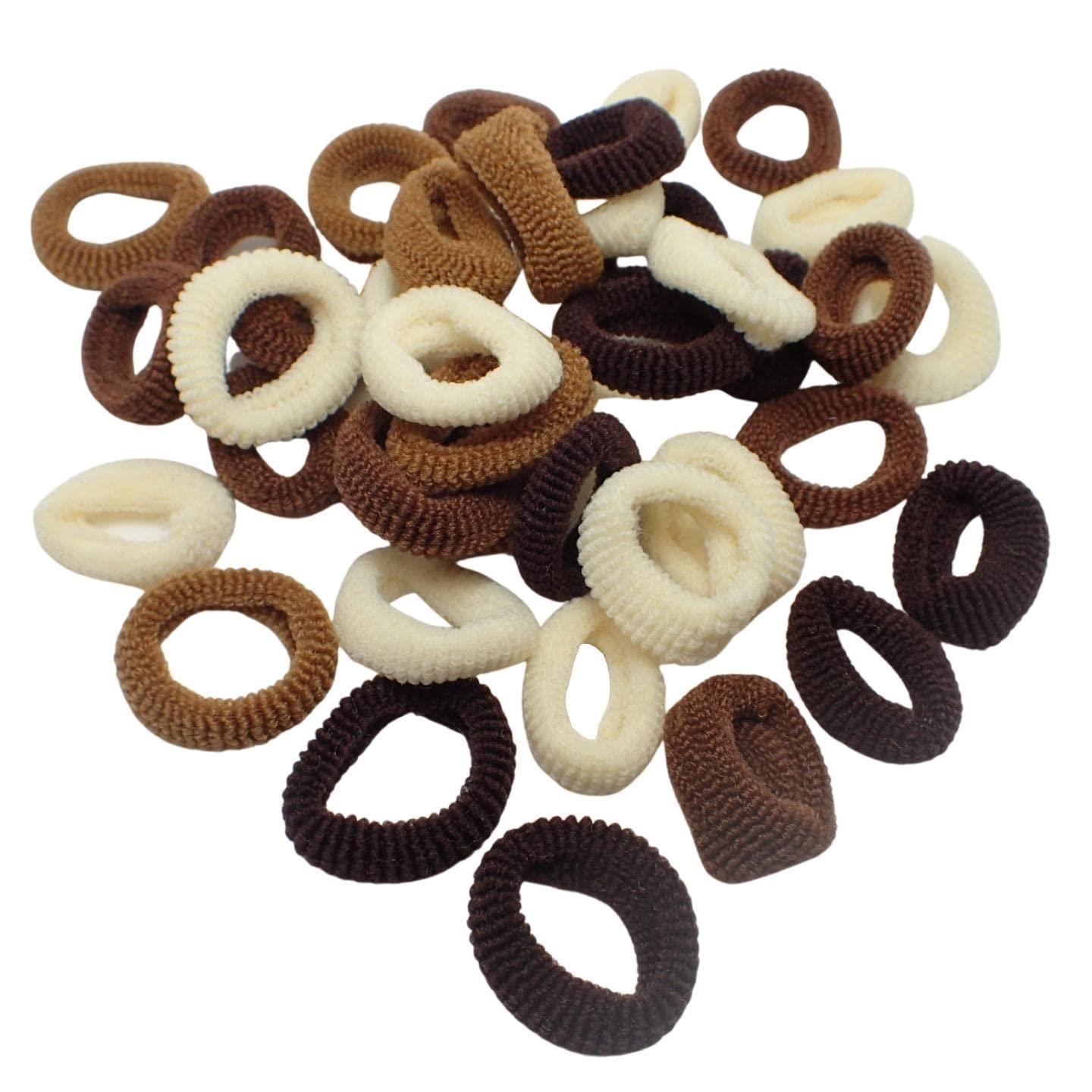 Baby Hair Ties Seamless Small Elastic 100pc Hair Ponios Ponytail Holders Hair Bands Hair Bobbles For Baby, Kids, Girls, Toddler, Children